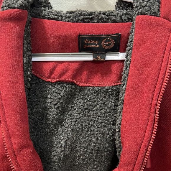 Victory Sportwear Sherpa Hoodie Fully Lined Hood Lined with Sherpa Size Med & XL - Picture 4 of 6